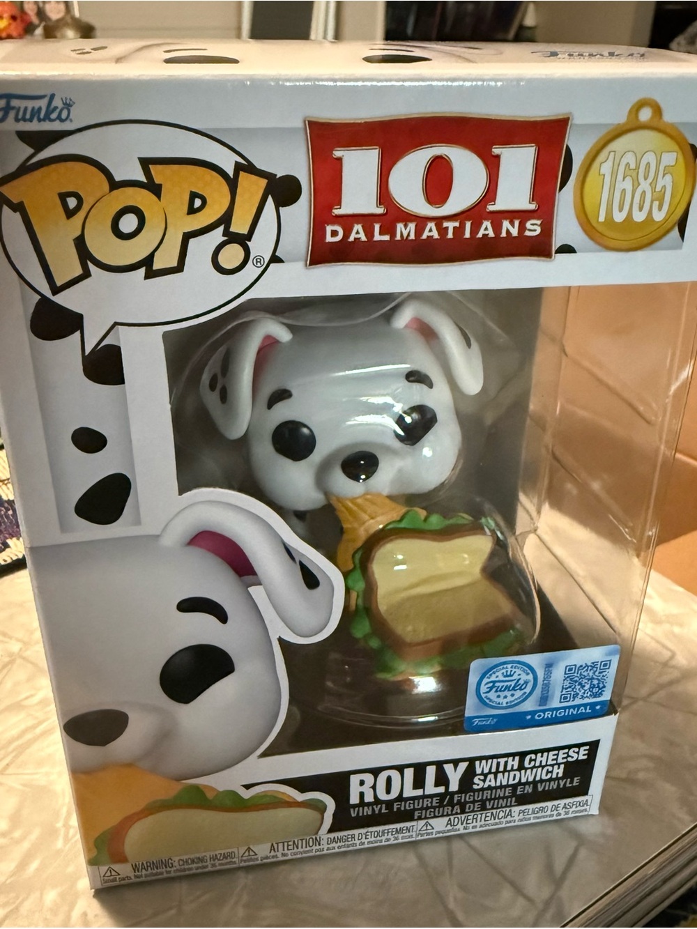 Funko Pop! 101 Dalmatians Rolly - White with Yellow & Green Sandwich